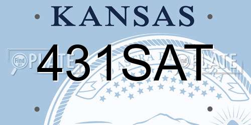 431SAT Kansas License Plate