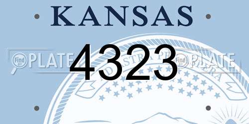 4323 Kansas License Plate