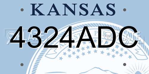 4324ADC Kansas License Plate