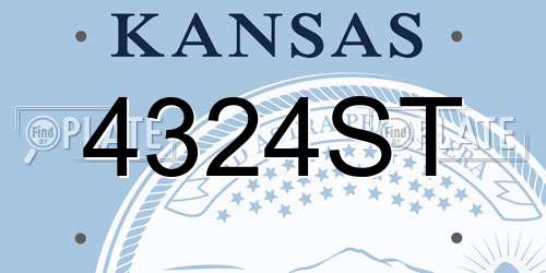 4324ST Kansas License Plate