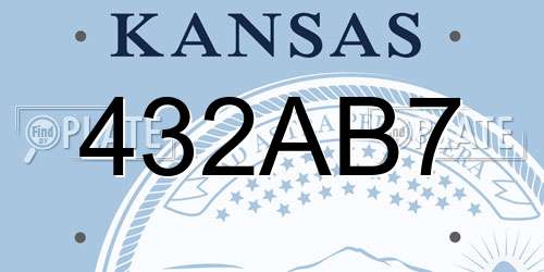 432AB7 Kansas License Plate