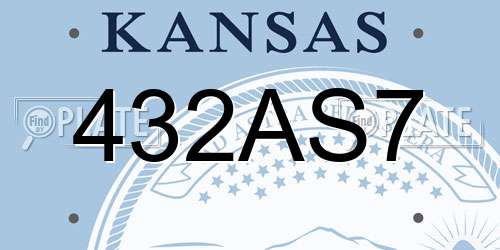 432AS7 Kansas License Plate