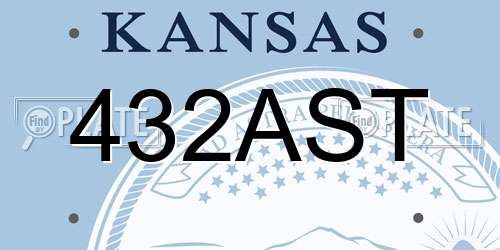 432AST Kansas License Plate
