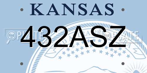 432ASZ Kansas License Plate