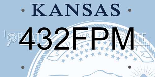 432FPM Kansas License Plate
