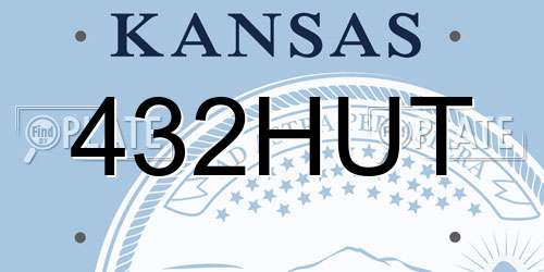 432HUT Kansas License Plate