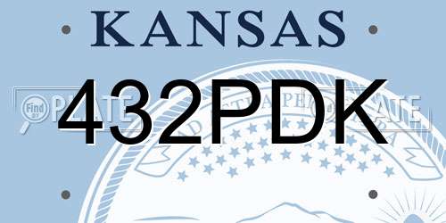 432PDK Kansas License Plate