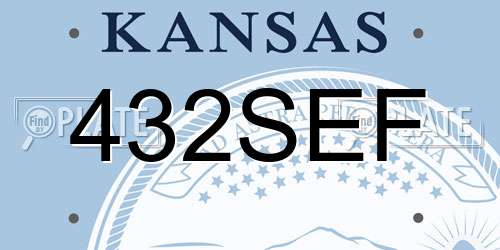 432SEF Kansas License Plate