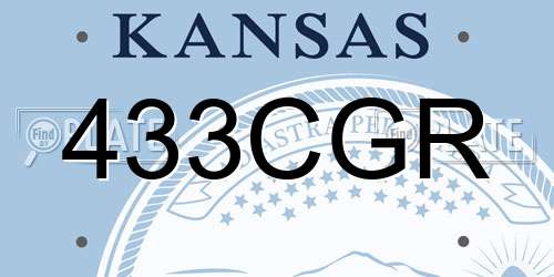 433CGR Kansas License Plate