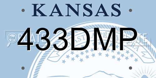 433DMP Kansas License Plate