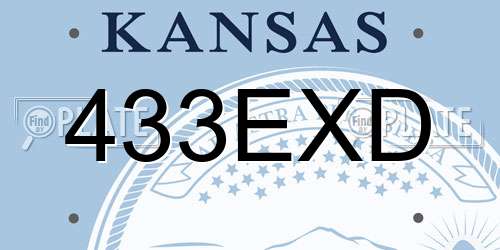 433EXD Kansas License Plate