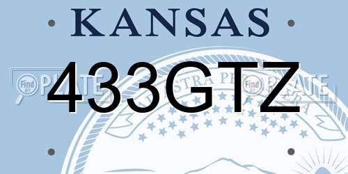433GTZ Kansas License Plate