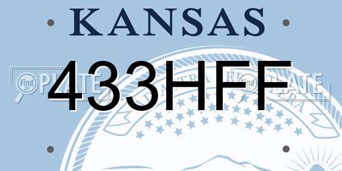 433HFF Kansas License Plate