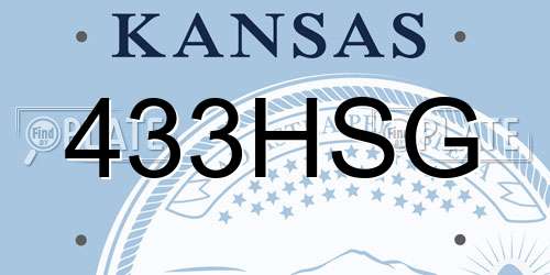 433HSG Kansas License Plate