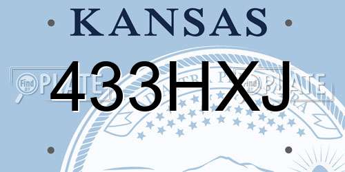 433HXJ Kansas License Plate