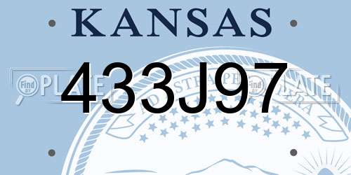 433J97 Kansas License Plate