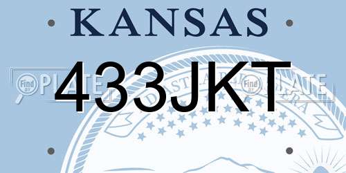 433JKT Kansas License Plate