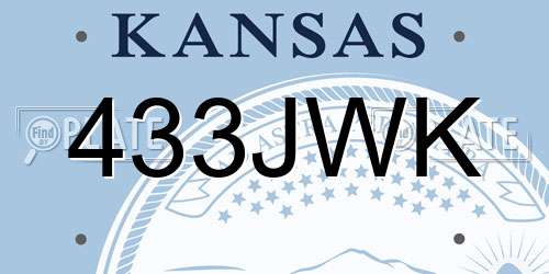 433JWK Kansas License Plate