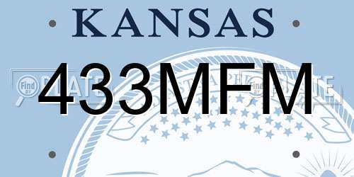 433MFM Kansas License Plate