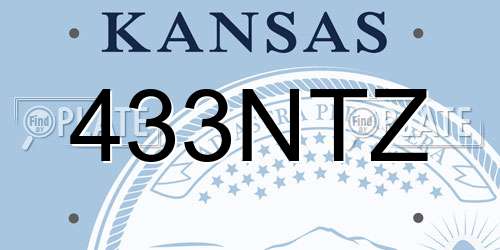 433NTZ Kansas License Plate