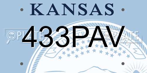 433PAV Kansas License Plate