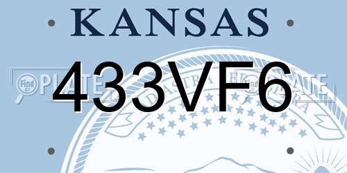 433VF6 Kansas License Plate