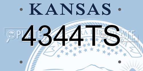 4344TS Kansas License Plate