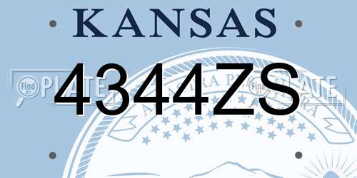 4344ZS Kansas License Plate