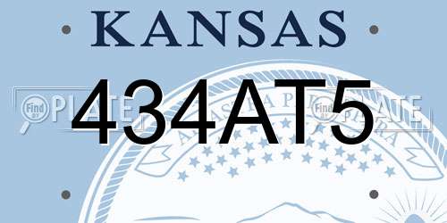 434AT5 Kansas License Plate