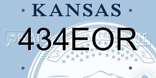 434EOR Kansas License Plate