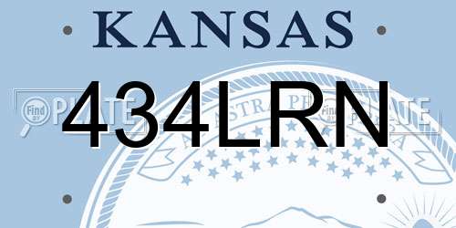 434LRN Kansas License Plate