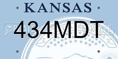 434MDT Kansas License Plate