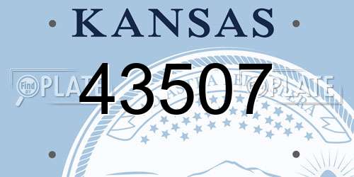 43507 Kansas License Plate