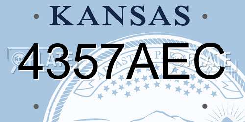 4357AEC Kansas License Plate