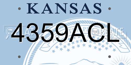 4359ACL Kansas License Plate