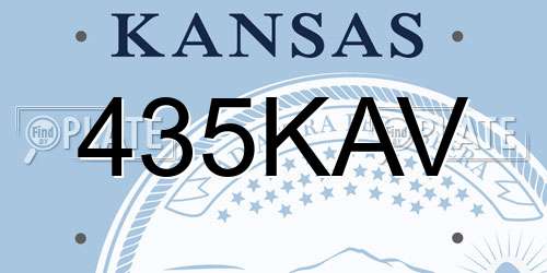 435KAV Kansas License Plate