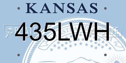 435LWH Kansas License Plate