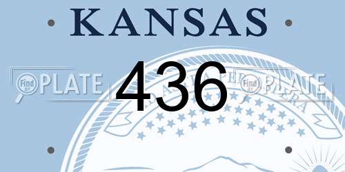 436 Kansas License Plate