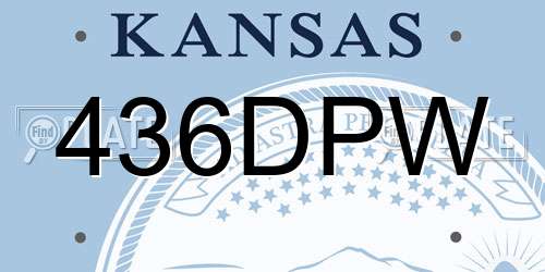 436DPW Kansas License Plate