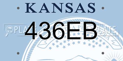 436EB Kansas License Plate