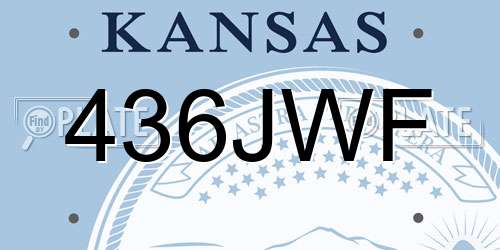 436JWF Kansas License Plate