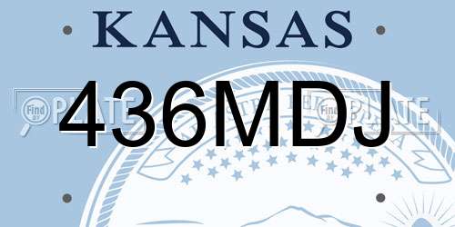 436MDJ Kansas License Plate