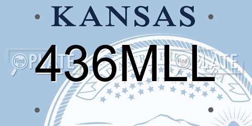436MLL Kansas License Plate