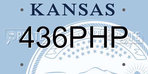 436PHP Kansas License Plate