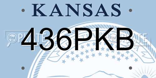 436PKB Kansas License Plate