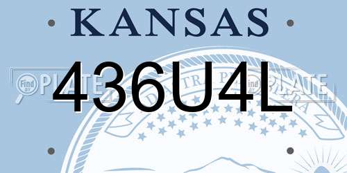 436U4L Kansas License Plate