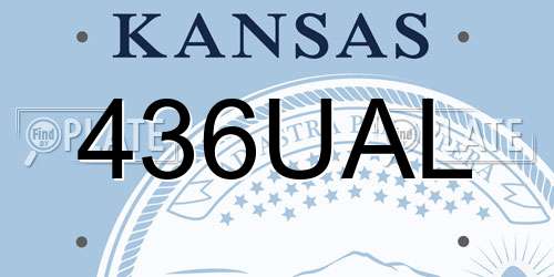 436UAL Kansas License Plate