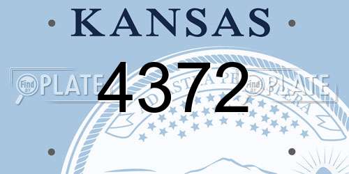 4372 Kansas License Plate