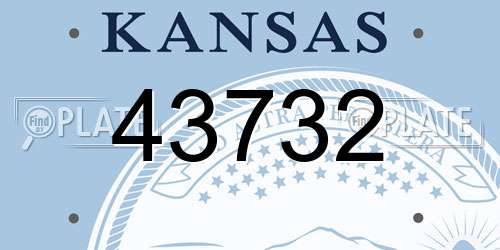 43732 Kansas License Plate