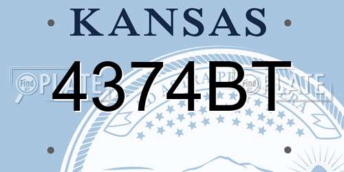 4374BT Kansas License Plate
